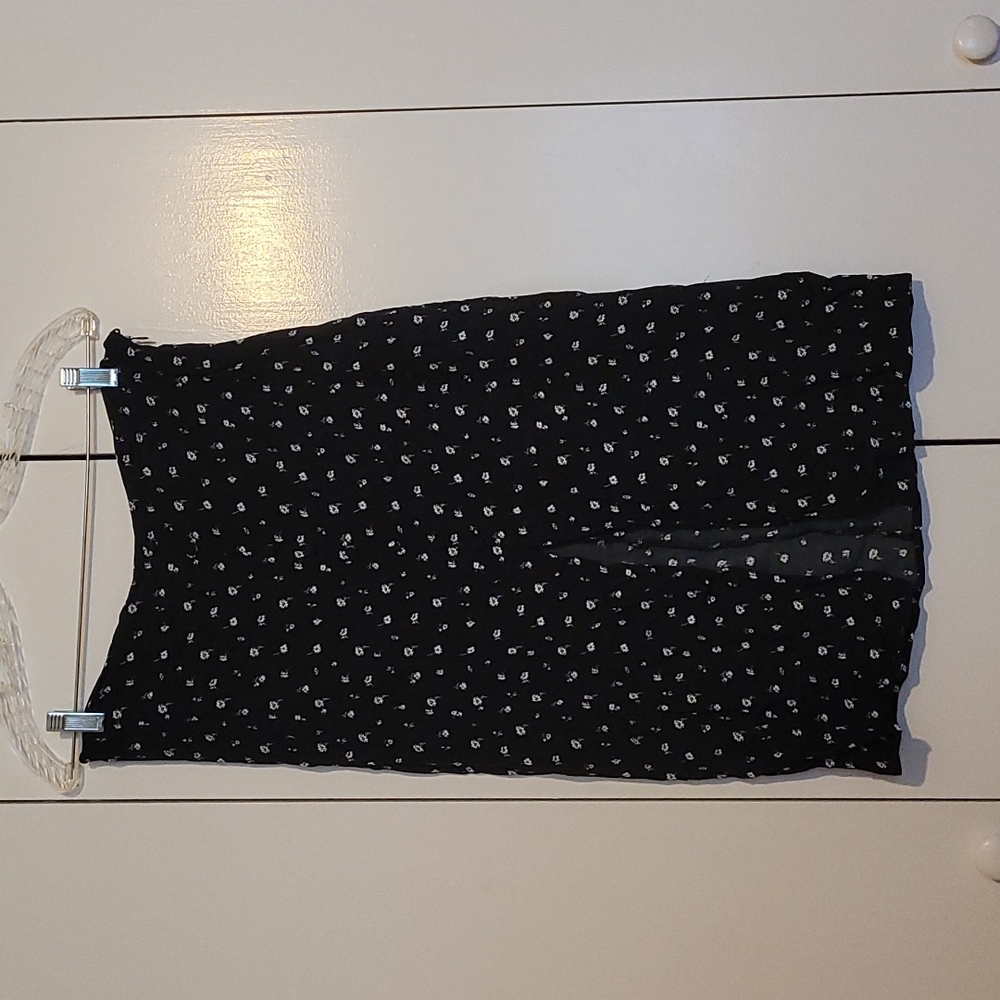 90s Inspired Button Front Floral Midi Skirt